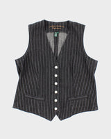 Vintage Lauren Pin Stripe Waistcoat - L
