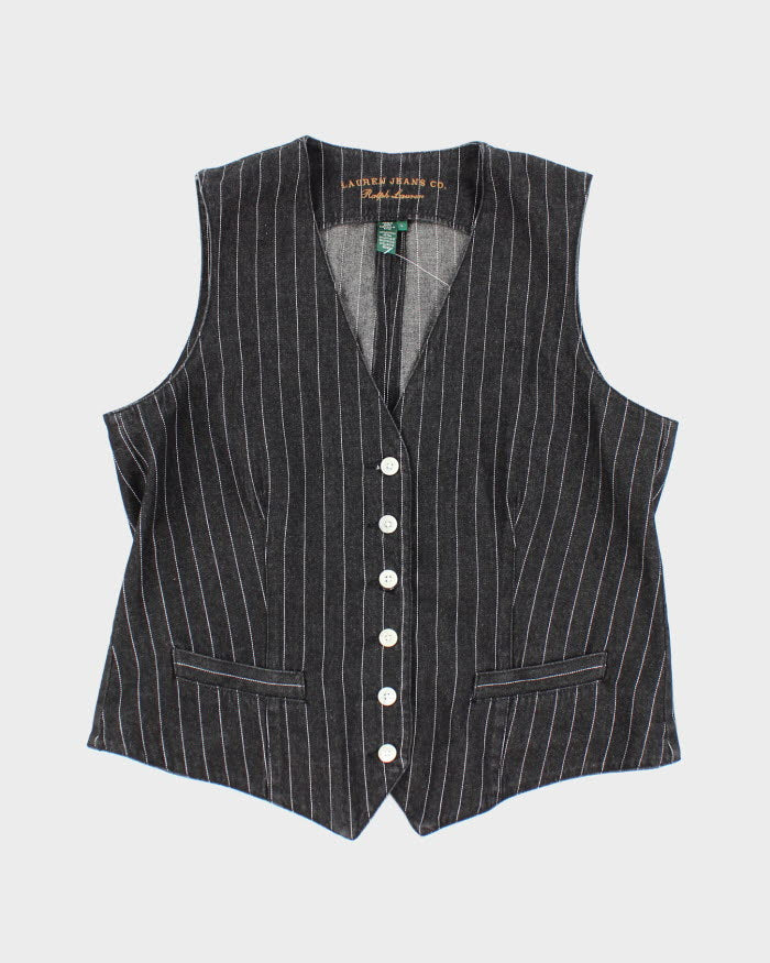 Vintage Lauren Pin Stripe Waistcoat - L