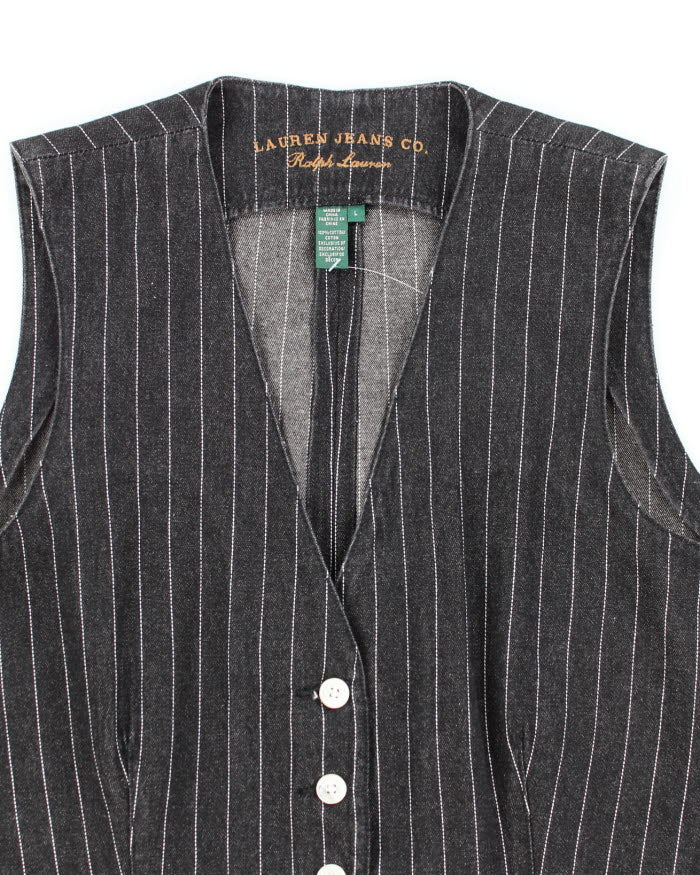 Vintage Lauren Pin Stripe Waistcoat - L