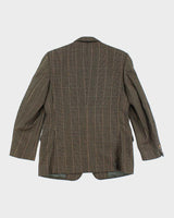 Vintage 90's Wool &amp; Cashmere Patterned Suit Jacket - L