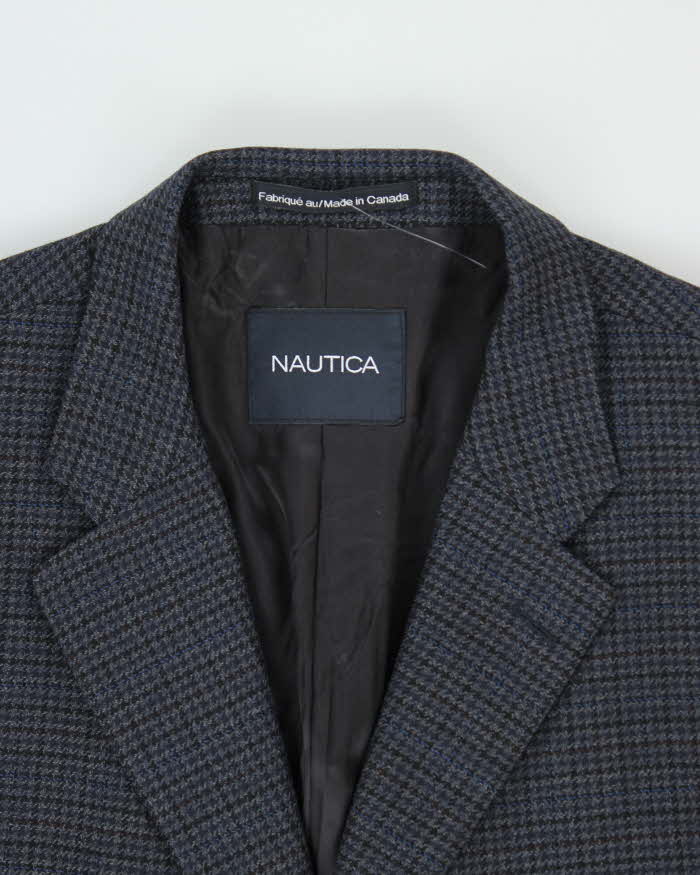 Vintage 2000's Nautica Patterned Wool Suit Jacket - L