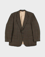 Vintage 80s Burberry Wool Suit Jacket - XL
