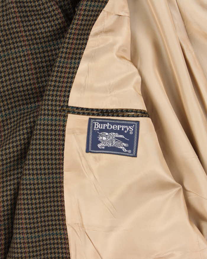 Vintage 80s Burberry Wool Suit Jacket - XL