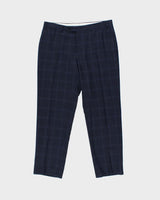 Vintage Canali Navy Blue Check Wool Straight Leg Two-Piece Suit - XL