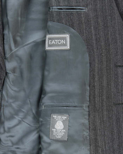 Vintage 1980s Yves Saint Laurent Wool Pinstriped Single Breasted Oversized Blazer - L