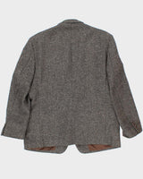 Vintage 1980s Yves Saint Laurent Speckled Tweed Wool Single Breasted Blazer - L