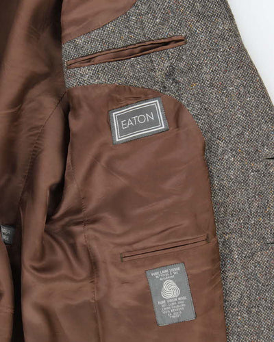 Vintage 1980s Yves Saint Laurent Speckled Tweed Wool Single Breasted Blazer - L