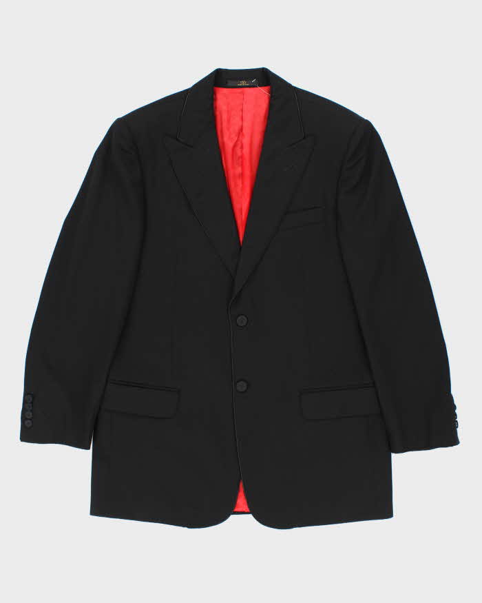 Vintage 00s Valentino Garavani Satin Detailed Wool Two-Piece Straight Leg Suit - L