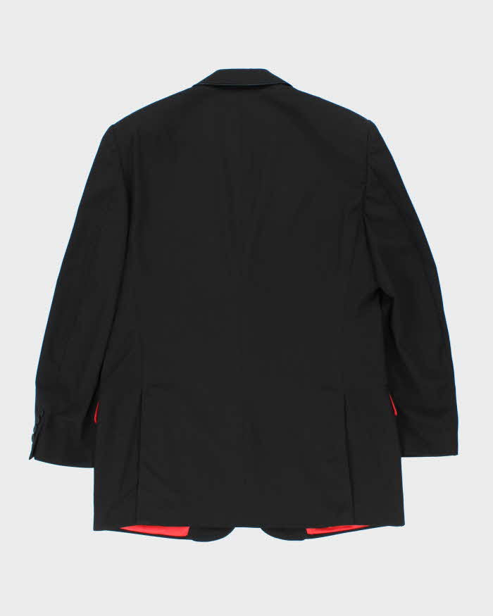 Vintage 00s Valentino Garavani Satin Detailed Wool Two-Piece Straight Leg Suit - L