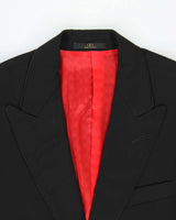 Vintage 00s Valentino Garavani Satin Detailed Wool Two-Piece Straight Leg Suit - L