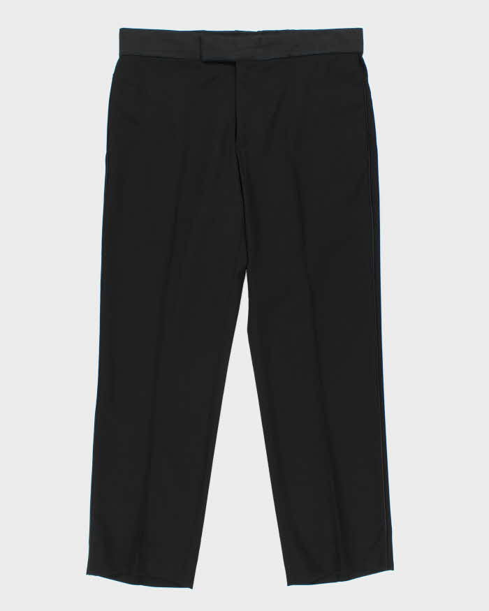 Vintage 00s Valentino Garavani Satin Detailed Wool Two-Piece Straight Leg Suit - L