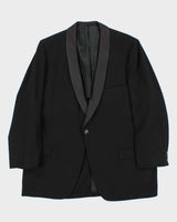 Vintage 1960s Hudson's Bay Wool Single Button Satin Lapel Blazer - XXL