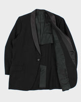 Vintage 1960s Hudson's Bay Wool Single Button Satin Lapel Blazer - XXL