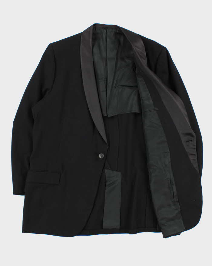 Vintage 1960s Hudson's Bay Wool Single Button Satin Lapel Blazer - XXL