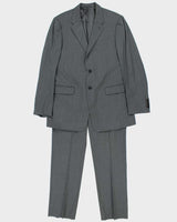 Vintage 00s Prada Pinstriped Wool Two-Piece Straight Leg Suit - XXL