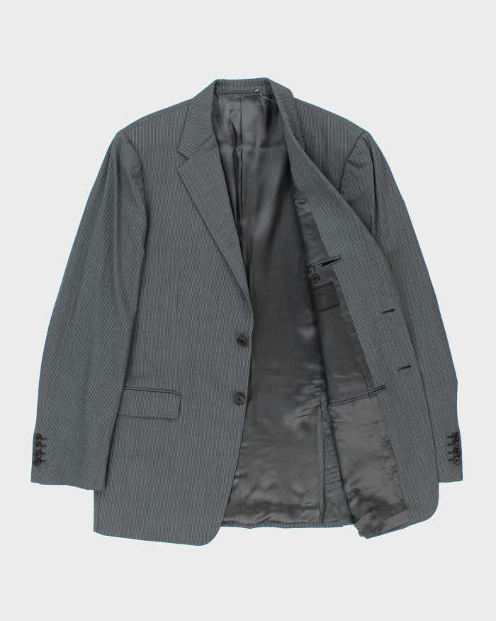 Vintage 00s Prada Pinstriped Wool Two-Piece Straight Leg Suit - XXL