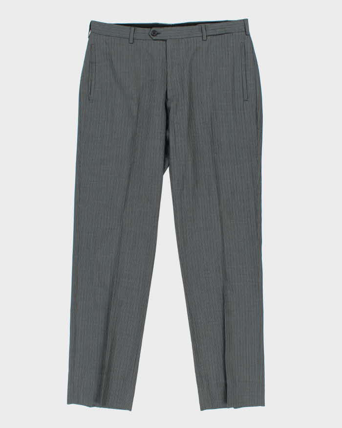 Vintage 00s Prada Pinstriped Wool Two-Piece Straight Leg Suit - XXL