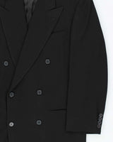 Vintage 1980s Donna Karan Wool Double Breasted Pleated Wide Leg Suit - XL