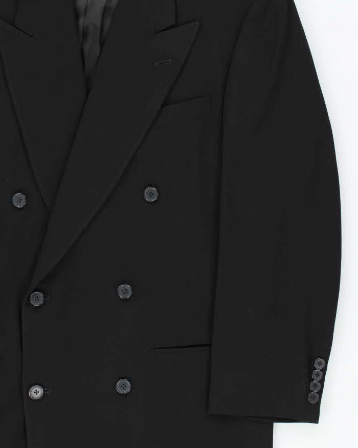 Vintage 1980s Donna Karan Wool Double Breasted Pleated Wide Leg Suit - XL