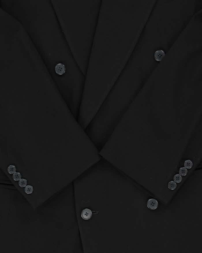 Vintage 1980s Donna Karan Wool Double Breasted Pleated Wide Leg Suit - XL