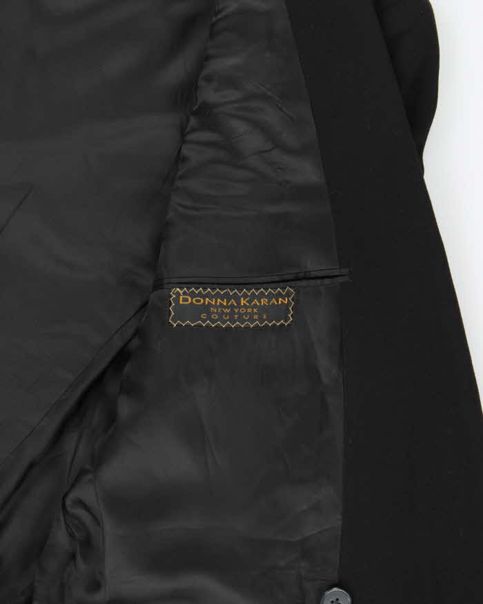 Vintage 1980s Donna Karan Wool Double Breasted Pleated Wide Leg Suit - XL