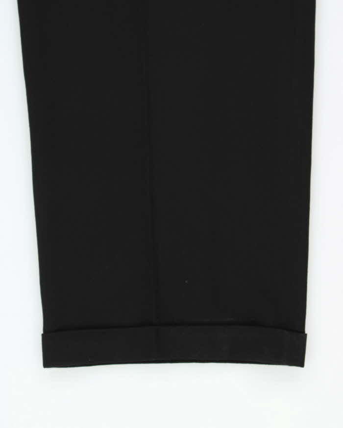 Vintage 1980s Donna Karan Wool Double Breasted Pleated Wide Leg Suit - XL