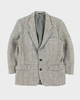 Vintage 1980s Harris Tweed Hand Woven Wool Blazer - M