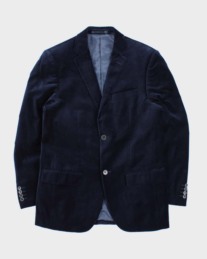 Vintage 00s Nautica Navy Velvet Single Breasted Blazer - M
