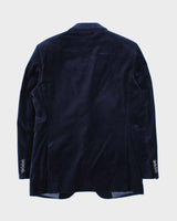 Vintage 00s Nautica Navy Velvet Single Breasted Blazer - M