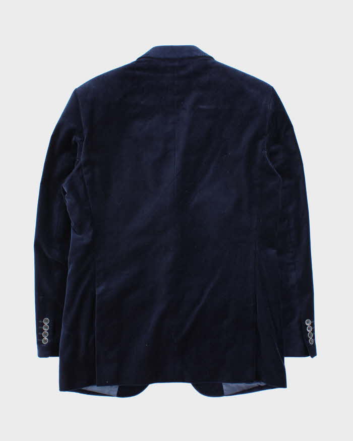 Vintage 00s Nautica Navy Velvet Single Breasted Blazer - M