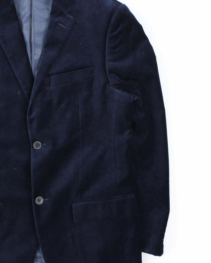 Vintage 00s Nautica Navy Velvet Single Breasted Blazer - M