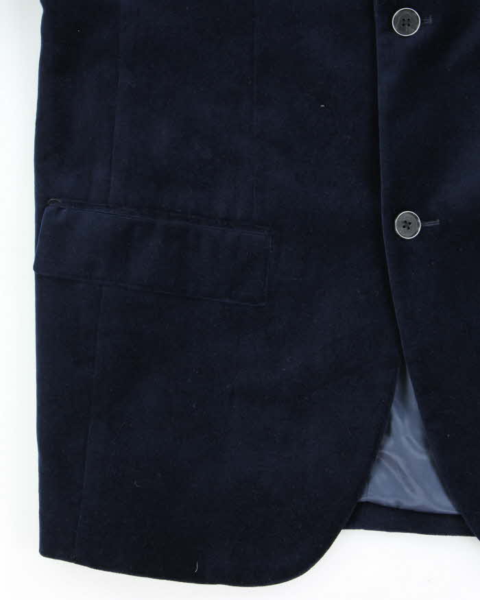 Vintage 00s Nautica Navy Velvet Single Breasted Blazer - M