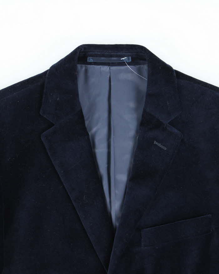 Vintage 00s Nautica Navy Velvet Single Breasted Blazer - M