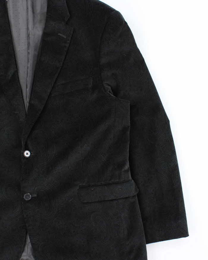 Vintage 00s Tommy Hilfiger Velvet Paisley Single Breasted Blazer - XXL