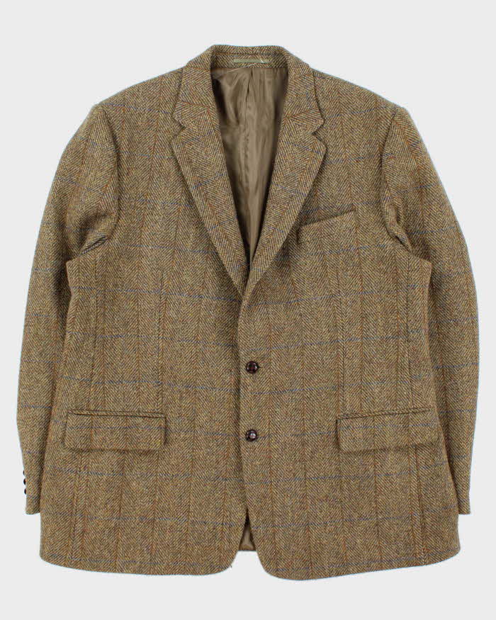 Vintage 00s Harris Tweed Hand Woven Wool Single Breasted Blazer - XXL