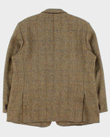 Vintage 00s Harris Tweed Hand Woven Wool Single Breasted Blazer - XXL