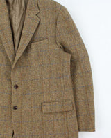 Vintage 00s Harris Tweed Hand Woven Wool Single Breasted Blazer - XXL