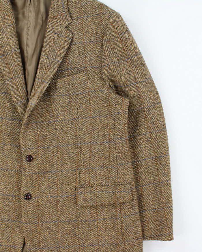 Vintage 00s Harris Tweed Hand Woven Wool Single Breasted Blazer - XXL