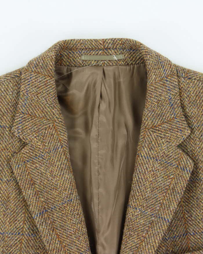 Vintage 00s Harris Tweed Hand Woven Wool Single Breasted Blazer - XXL