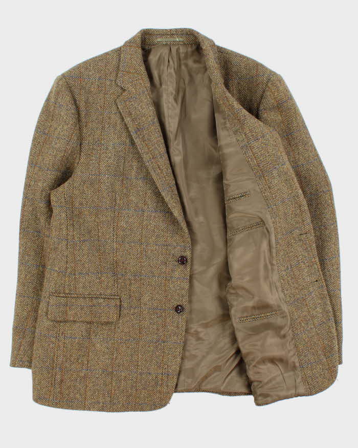 Vintage 00s Harris Tweed Hand Woven Wool Single Breasted Blazer - XXL