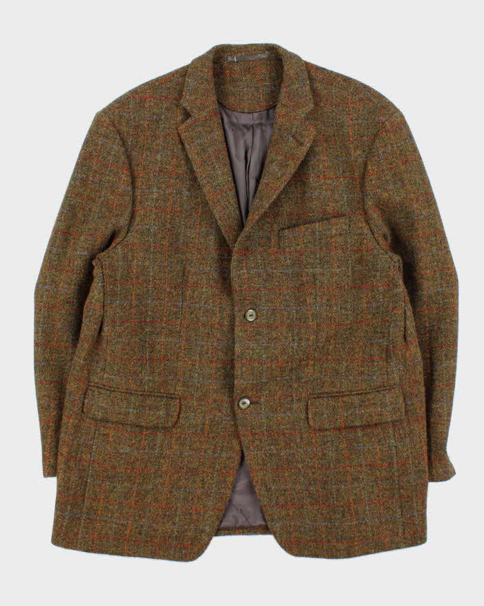 Vintage 1990s Harris Tweed Hand Woven Wool Single Breasted Blazer - XXL