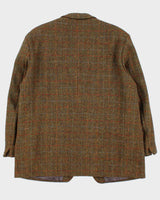 Vintage 1990s Harris Tweed Hand Woven Wool Single Breasted Blazer - XXL