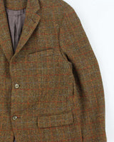 Vintage 1990s Harris Tweed Hand Woven Wool Single Breasted Blazer - XXL