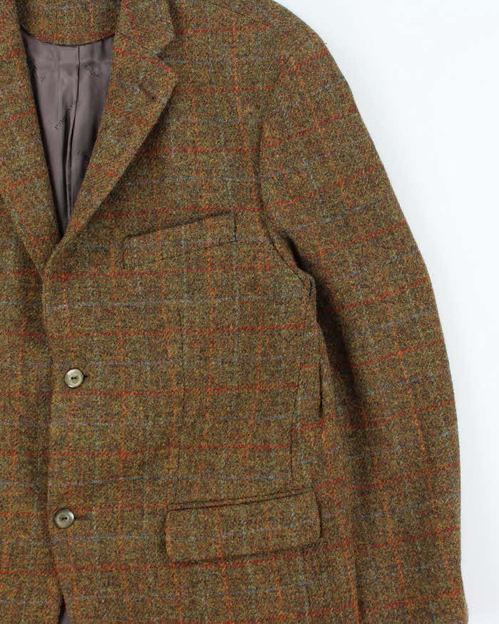 Vintage 1990s Harris Tweed Hand Woven Wool Single Breasted Blazer - XXL