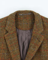 Vintage 1990s Harris Tweed Hand Woven Wool Single Breasted Blazer - XXL