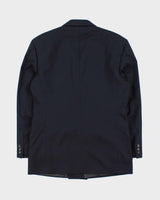 Vintage 1990s Yves Saint Laurent Navy Wool Double Breasted Blazer - M
