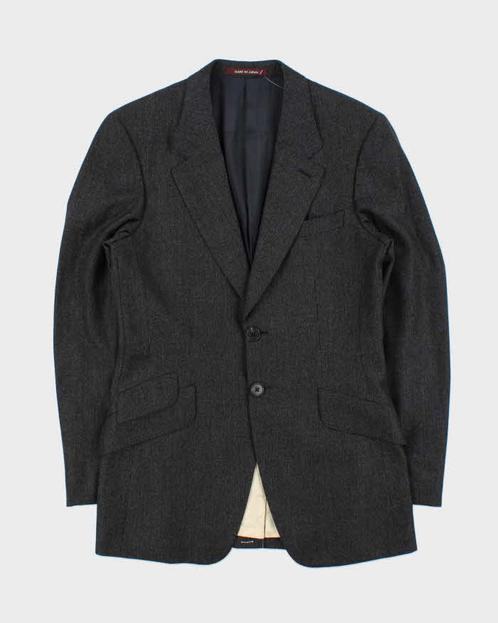 Vintage Y2K 00s Paul Smith Japanese Made Striped Wool Single Breasted Blazer - M