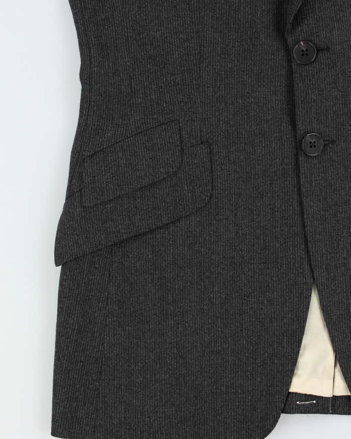 Vintage Y2K 00s Paul Smith Japanese Made Striped Wool Single Breasted Blazer - M