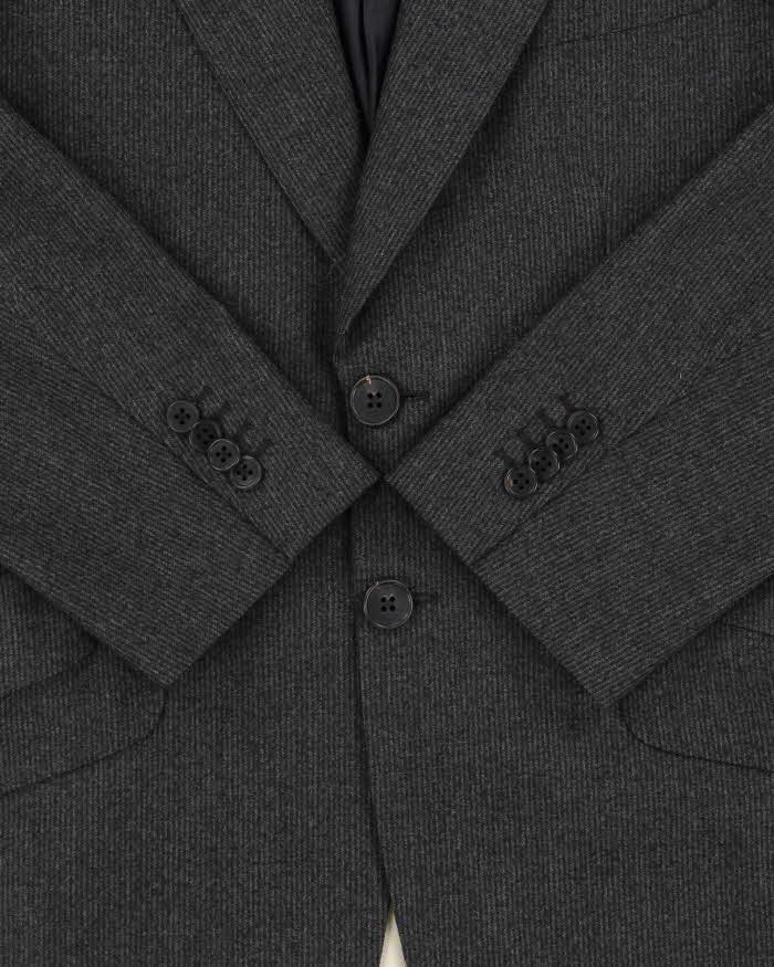 Vintage Y2K 00s Paul Smith Japanese Made Striped Wool Single Breasted Blazer - M