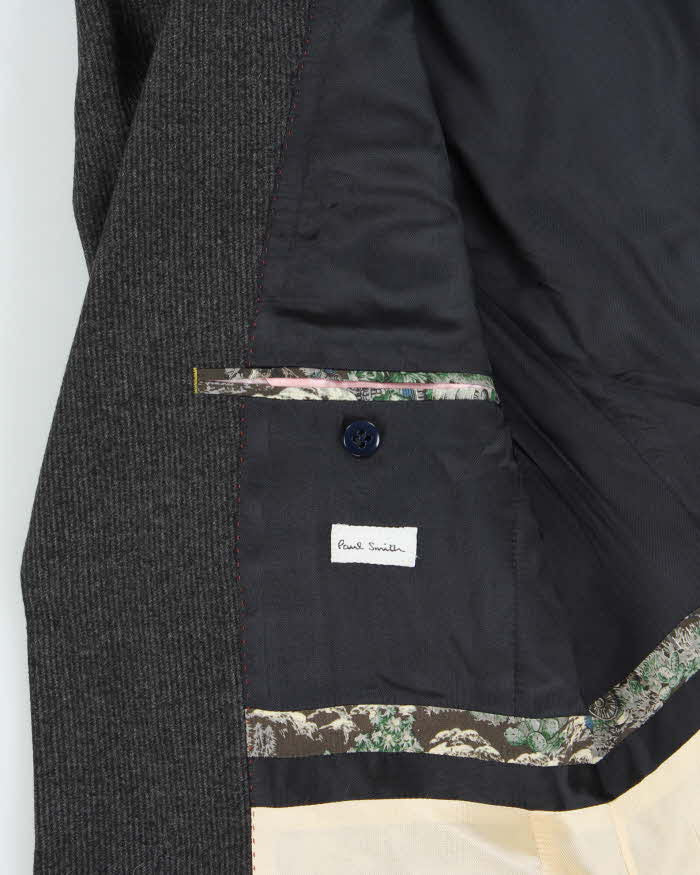 Vintage Y2K 00s Paul Smith Japanese Made Striped Wool Single Breasted Blazer - M
